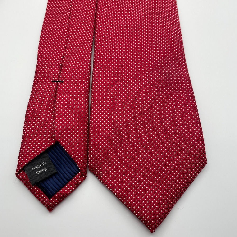 Westbury Mens Red Geometric Dot Silk Necktie